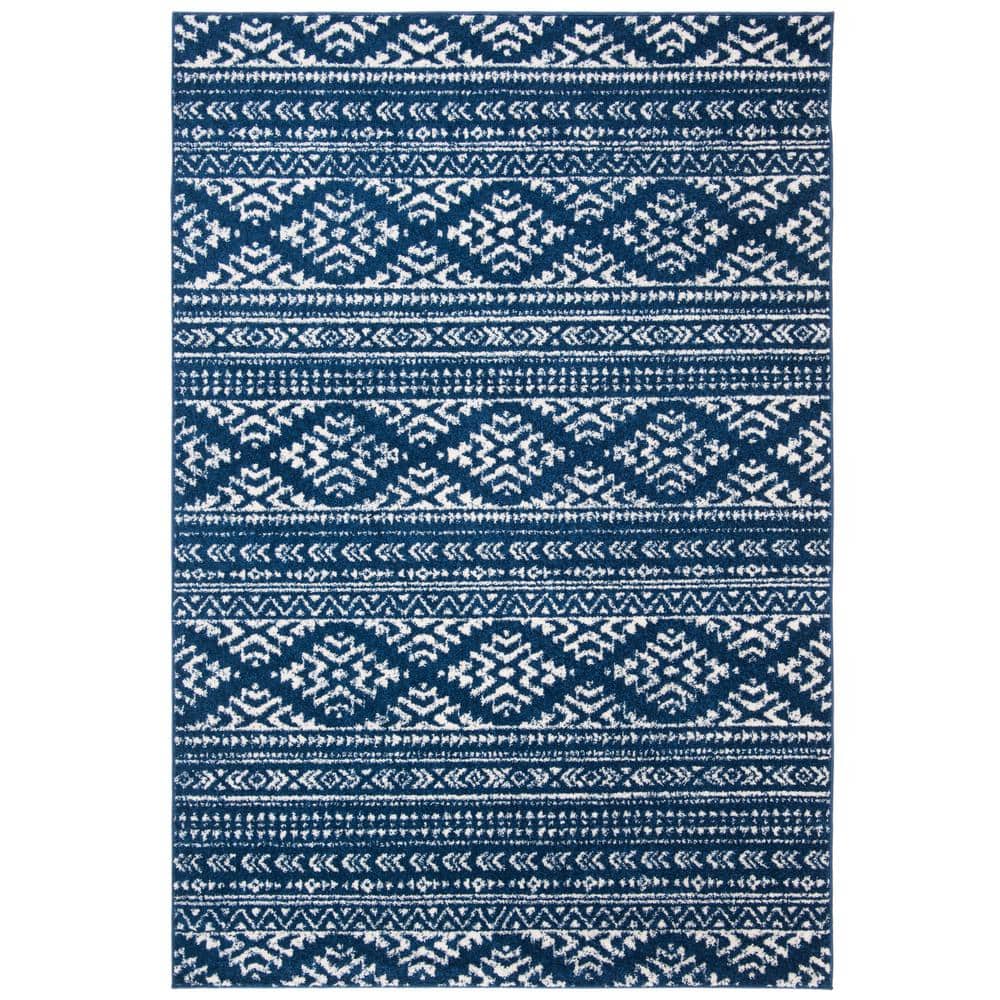 Tulum Navy/Ivory 4 ft. x 6 ft. Striped Tribal Geometric Area Rug price history on PriceWatchPro