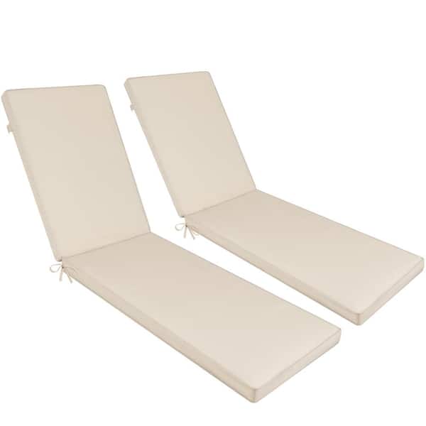 unique choice 75 in. x 22 in. 2-Pieces Set Outdoor Lounge Chair Cushion, Beige