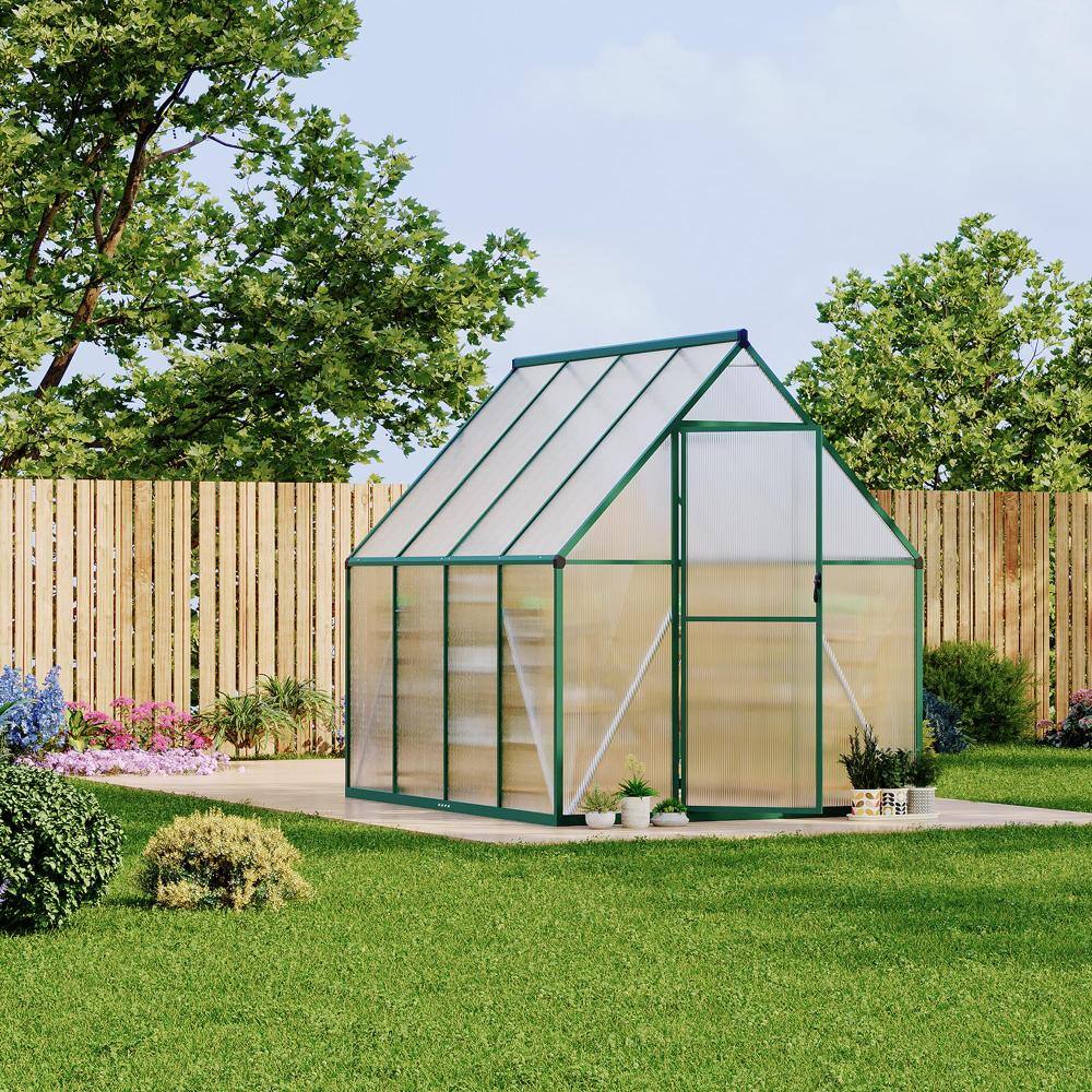 homfan 6x7 FT Heavy Duty Greenhouse, Aluminum Frame, PC Panels