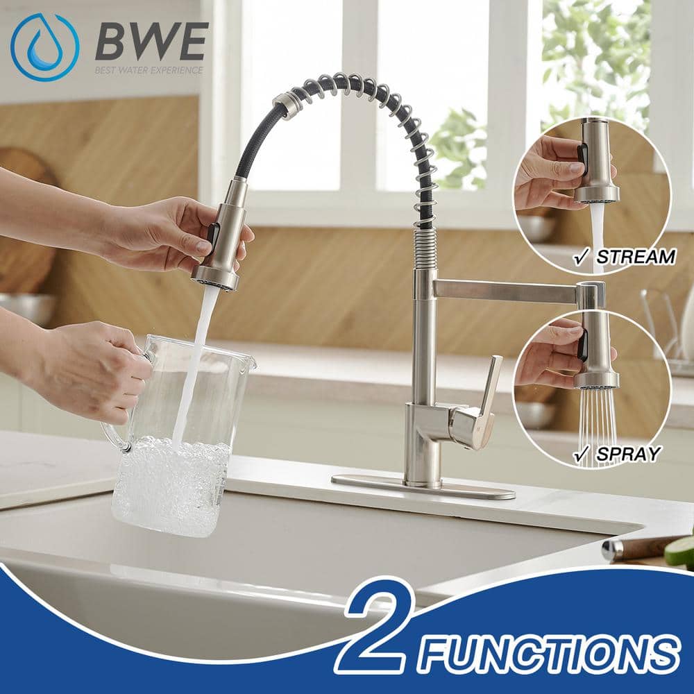 Brushed Nickel Pull-Down Single Handle Kitchen Faucet