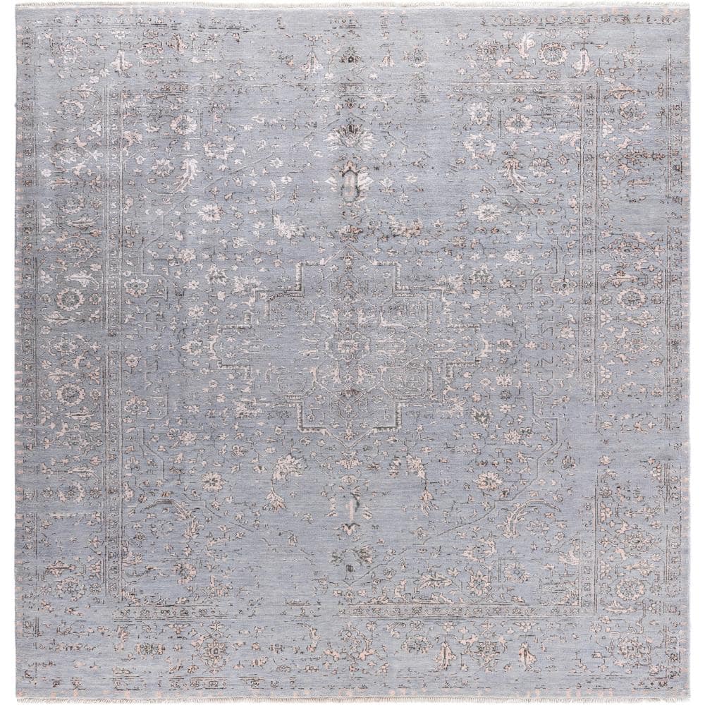 Ikat Gray 8 X 10 Hand-Knotted Wool Silk Indoor Area Rug price history on PriceWatchPro