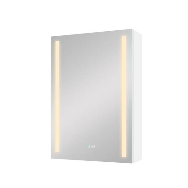 Unbranded 20 in. W x 30 in. H Rectangular Aluminum Medicine Cabinet with Mirror