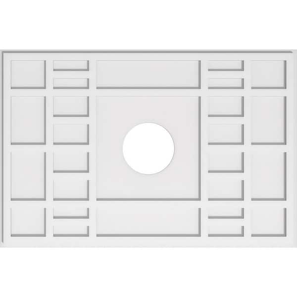 Ekena Millwork 40 in. W x 26-5/8 in. H x 7 in. ID x 1 in. P Beaux Architectural Grade PVC Contemporary Ceiling Medallion