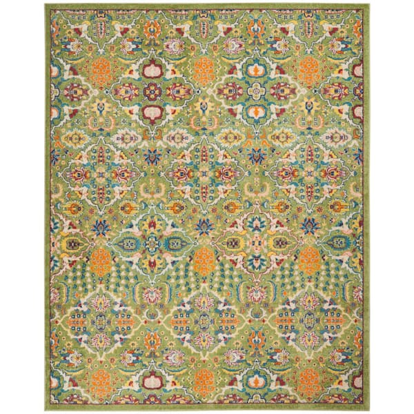 Nourison Allur Sage Ivory 9 ft. x 12 ft. Floral Bohemian Modern Area Rug