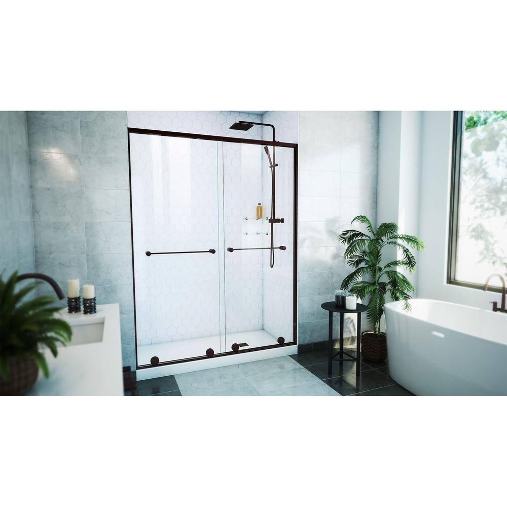 Harmony 76" High x 60" Wide Oil Rubbed Bronze Semi-Frameless Shower Door