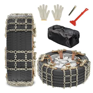 Upgraded Tire Chains, Car Snow Chains Emergency Anti-Skid Chains for Car, Truck of Tire Width 215mm-285mm, T (6-Pack)