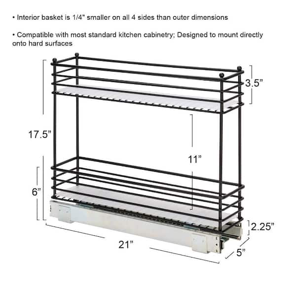 Household Essentials Two Basket Sliding Cabinet Organizer