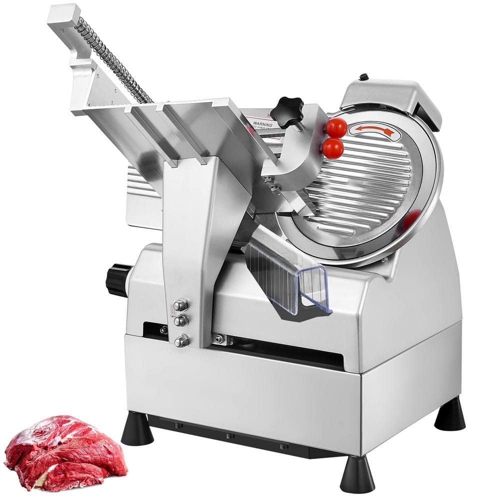 Bio Tek Meat Slicer, 1 Adjustable Slice Size Manual Slicer - 320W Operation, 0.25 Horsepower, Stainless Steel Deli Slicer, Built-in Sharpener, Fixed R