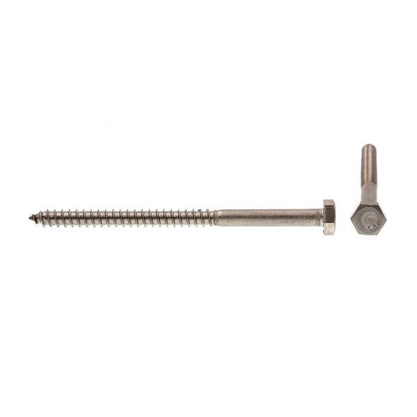 Prime-Line 1/4 in. x in. Grade 18-8 Stainless Steel Hex Lag Screws (25-Pack)  9055270 The Home Depot