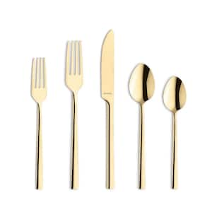 Dallas Stainless Steel Flatware Set, 20-Pieces Gold, Service Set for 4