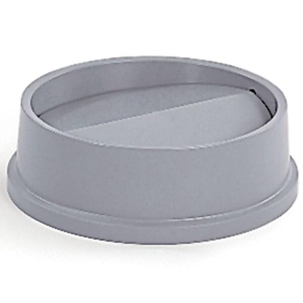 Rubbermaid Commercial Products Untouchable 22 and 44 Gal. Gray Round Trash Can Swing Top Lid