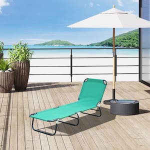 Hot Seller Green Steel Folding Patio Beach Camping Chaise Lounge Chair for Beach, Yard, Pool, Green