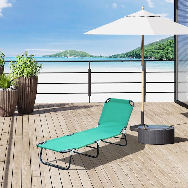 Unbranded Hot Seller Green Steel Folding Patio Beach Camping Chaise Lounge Chair for Beach, Yard, Pool, Green