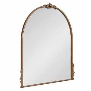 Myrcelle 30 in. W x 32 in. H Metal Gold Arch Traditional Framed Decorative Wall Mirror