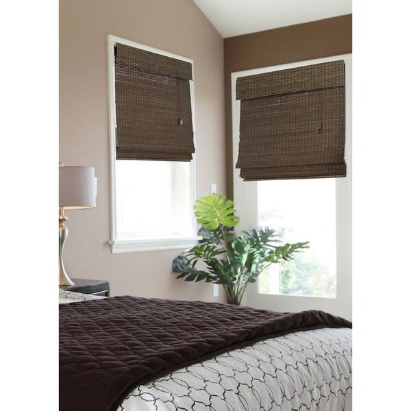 Home Decorators Collection Espresso Flatweave Bamboo Roman Shade - 20 in. W x 72 in. L (Actual Size 19.5 in. W x 72 in. L)