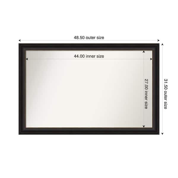 Amanti Art Trio Oil Rubbed Bronze 48.5 in. x 31.5 in. Custom Non-Beveled Recycled Polystyrene Framed Bathroom Vanity Wall Mirror
