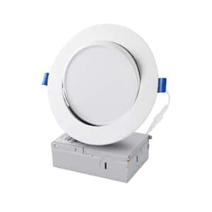 6 in. 75-Watt Equivalent LED Dimmable Recessed Gimbal Downlight with Junction Box, 1000 Lumens, 2700K-5000K Selectable