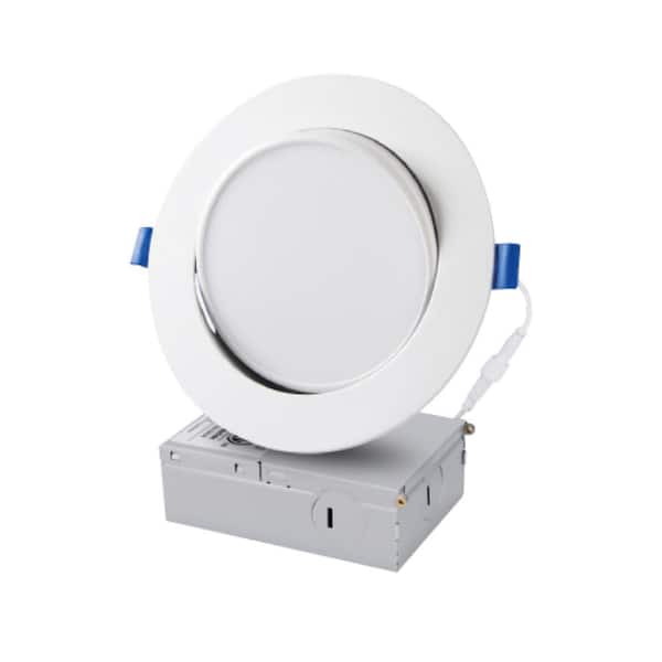 MEDINAH POWER 6 in. 75-Watt Equivalent LED Dimmable Recessed Gimbal Downlight with Junction Box, 1000 Lumens, 2700K-5000K Selectable