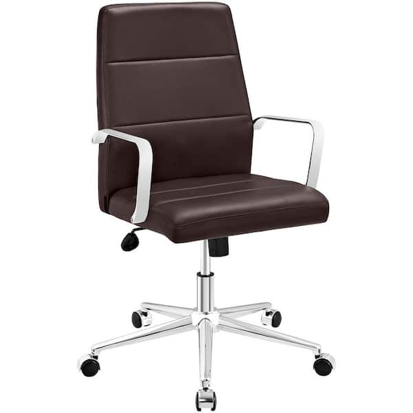 MODWAY Stride Mid Back Office Chair in Brown