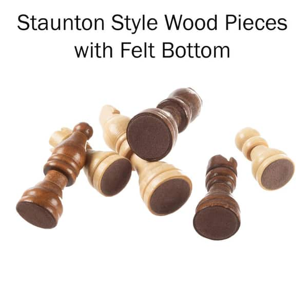 Hey! Play! Inlaid Walnut Style Magnetized Wood Chess Set with Staunton Wood  Chessmen W350009 - The Home Depot