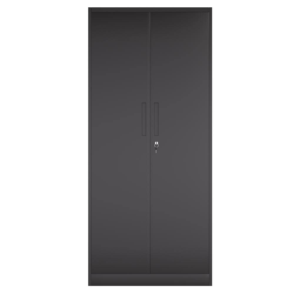 "71"" Tall Black Lockable Metal Storage Cabinet with 4 Adjustable Shelves for Garage, Office, Classroom & Pantry" price history on PriceWatchPro