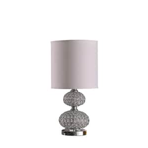 24 in. Modern Silver Crystal Inspired Retro Table Lamp