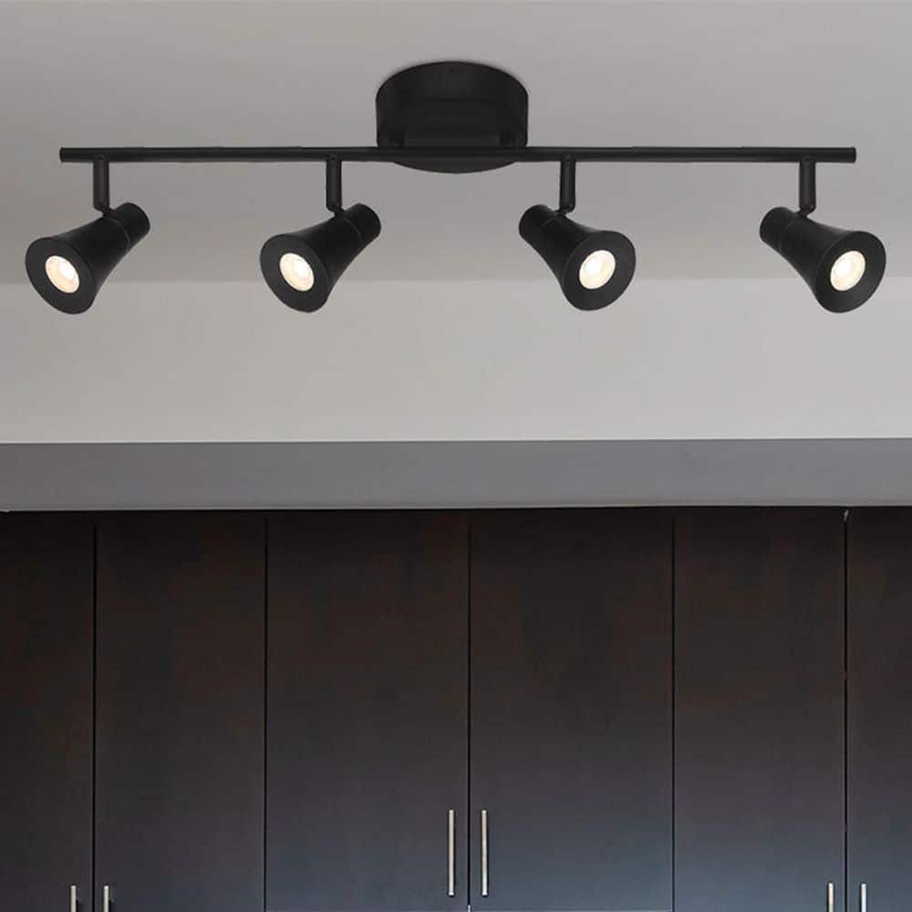 Armstrong 2 ft. Matte Black Integrated LED Hardwired Track Lighting Kit with 4 Fixed Track Heads price history on PriceWatchPro