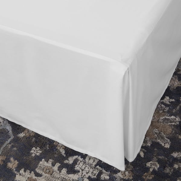 White cotton bed skirt queen sale