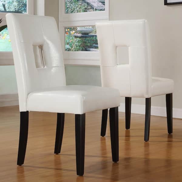 HomeSullivan White PU Side Chair (Set of 2)