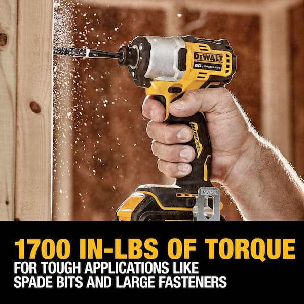 DEWALT - 20V MAX Lithium-Ion 2-Tool Cordless Brushless Combo Kit with (2) Powerstack 1. 7Ah Batteries and Charger