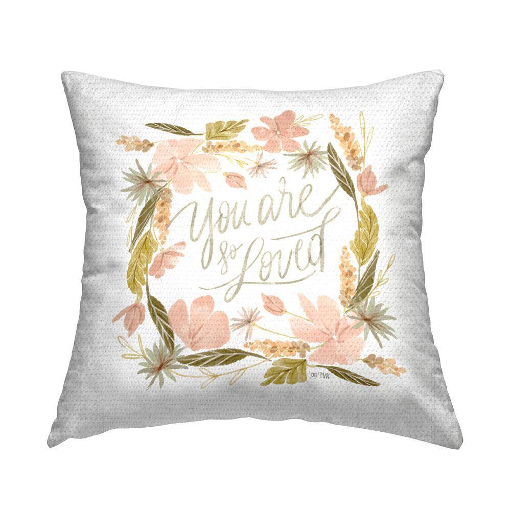You Are Loved Flower Border Green Square Outdoor Throw Pillow price history on PriceWatchPro