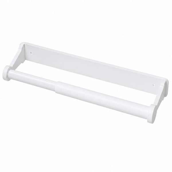 Under Cabinet and Self Adhesive White Aluminum Paper Towel Holder Kitchen Roll Holder for Kitchen, Bathroom and Pantry