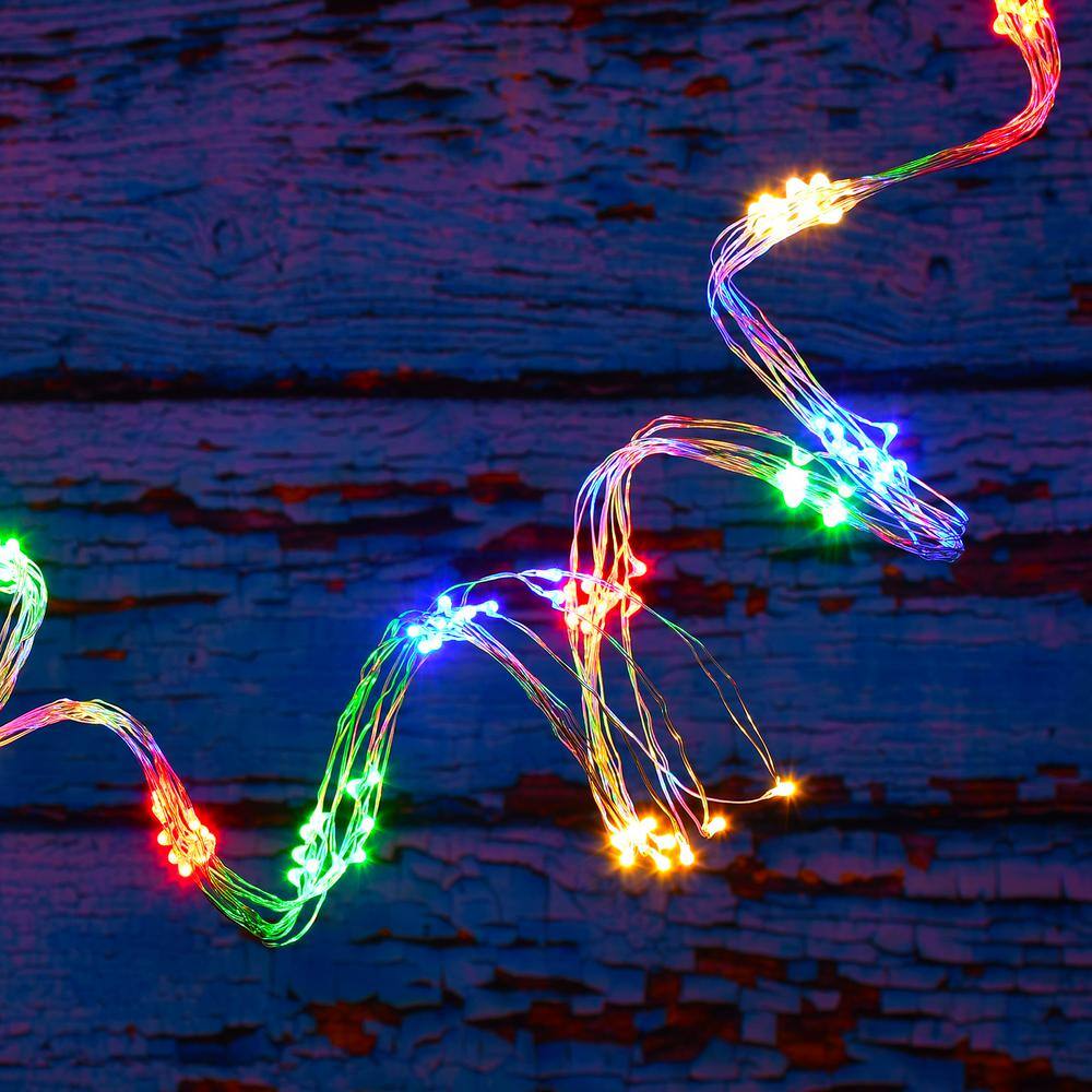 Battery Operated Multicolor LED Outdoor Fairy String Lights, Set of 2