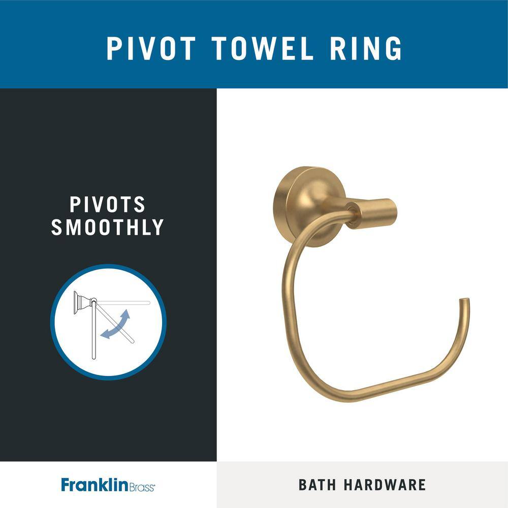 Voisin Satin Gold Wall Mounted Round Towel Ring