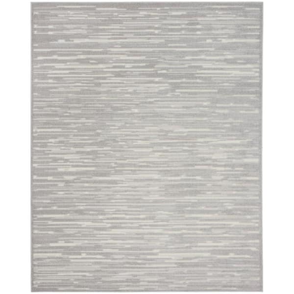 Nourison Casual Light Grey 9 ft. x 12 ft. Abstract Contemporary Area Rug