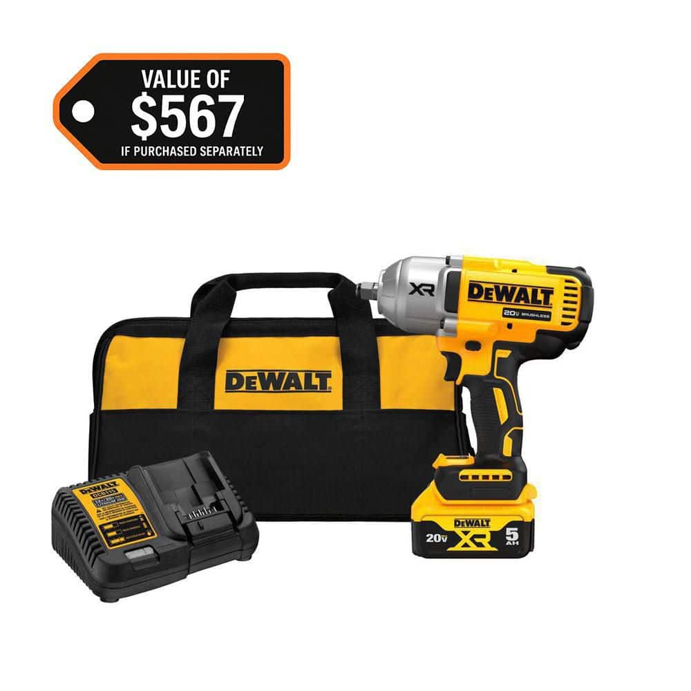 DEWALT 20V MAX Lithium-Ion Cordless 1/2 in. Impact Wrench Kit DCF900P1