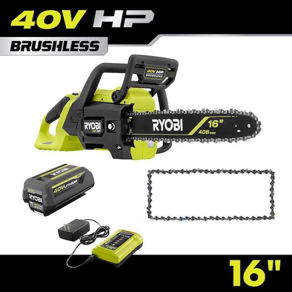 RYOBI 40V 10 in. Battery Chainsaw (Tool Only) with Extra Chain and
