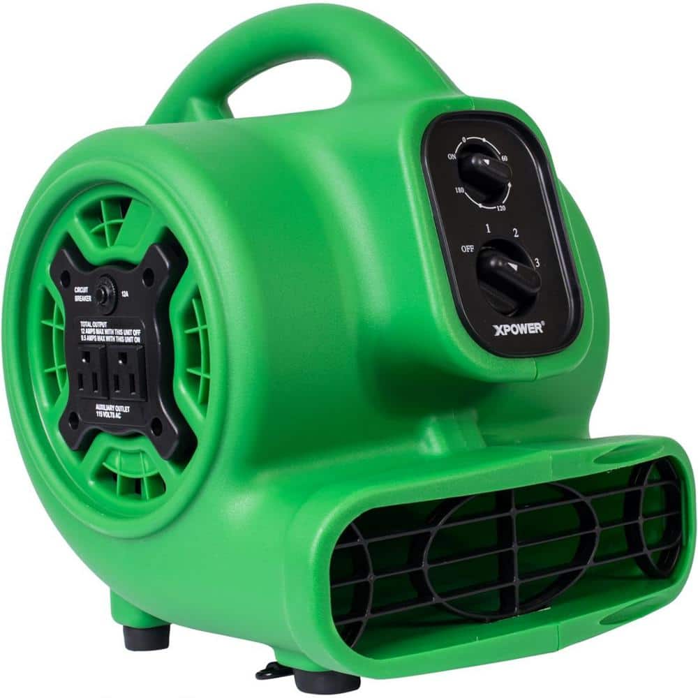 10 in. 3 Speeds Centrifugal Air Mover, Carpet Dryer, Floor Fan Blower, Gree