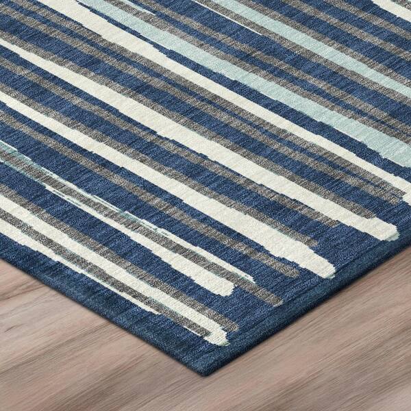 Chantille Machine Washable Indoor/Outdoor Abstract ACN3045 Navy 10 ft. x 14 ft. Area Rug
