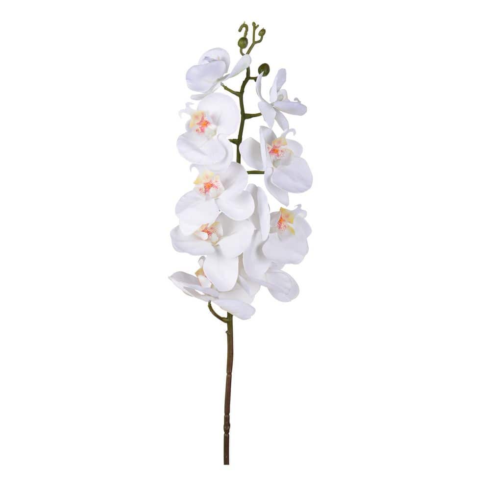 A & B Home 37.8 in. White Indoor Artificial Orchid F29357-CREA
