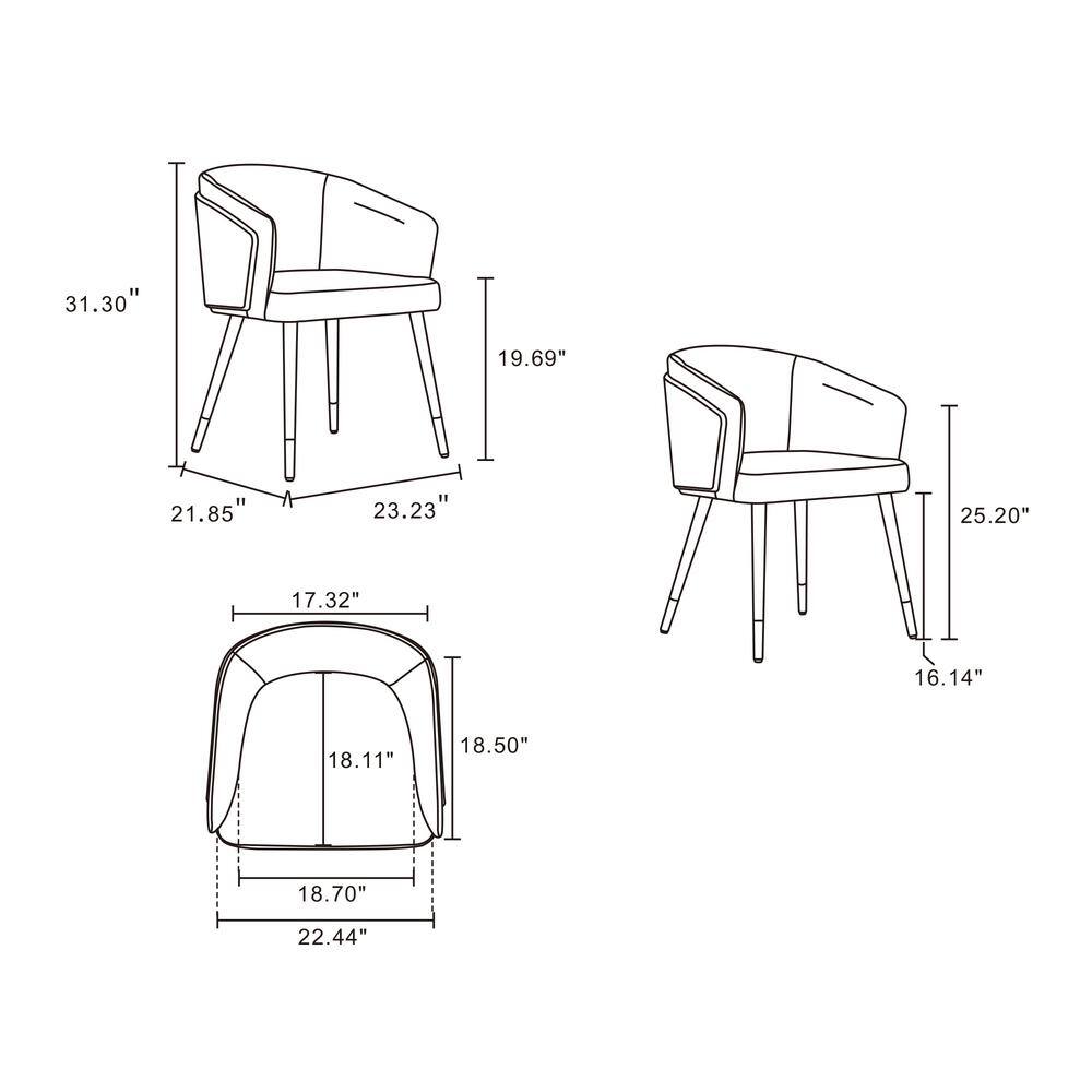 Cream Faux Leather Upholstered Arm Chair with Walnut Legs