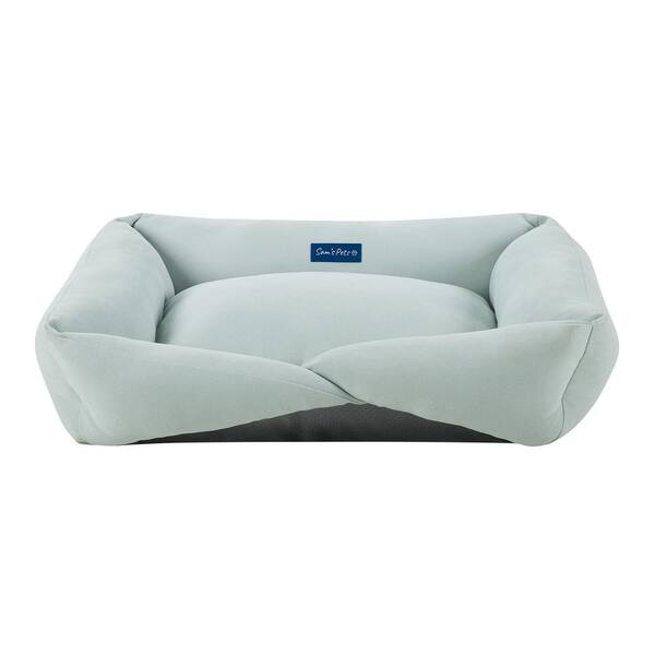 light blue dog bed