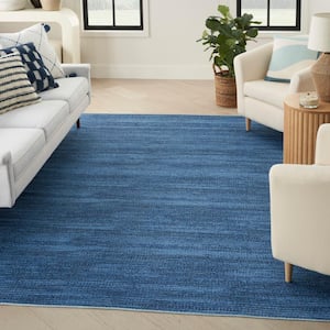 Washables Blue 5 ft. x 7 ft. Abstract Contemporary Area Rug