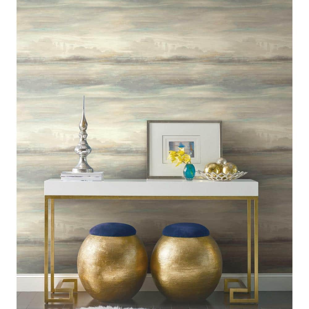 Natural Blue and Beige Scenic Peel and Stick Wallpaper