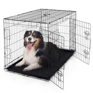 Foldable Dog Crate Wire Metal Dog Kennel w/Divider Panel, Leak-Proof Pan and Protecting Feet - 42 in. W