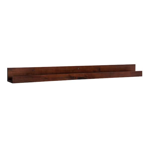 Kate and Laurel Levie 42 in. x 4 in. x 4 in. Walnut Brown Decorative Wall Shelf