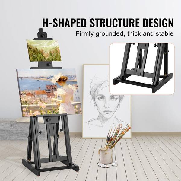 VEVOR Studio H-Frame Easel, Holds Canvas Art up to 77 in