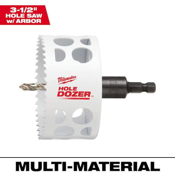 Milwaukee 3-1/2 in. HOLE DOZER Bi-Metal Hole Saw with 3/8 in. Arbor and Pilot Bit