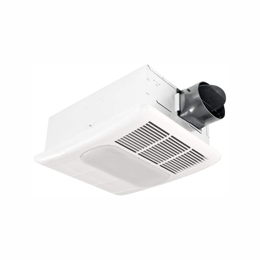 Delta Breez Radiance Series 80 CFM Ceiling Exhaust Bathroom Fan with Dimmable LED Light and Heater, White -  RAD80LED