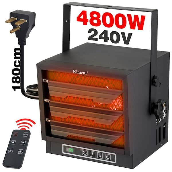 4800-Watt Metal Electric Garage Heater with Thermostat, Timer, Overheat ...